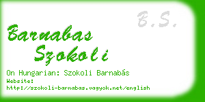 barnabas szokoli business card